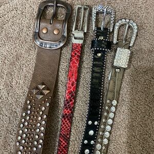 Stylish Belt Collection with Studs and Rhinestones